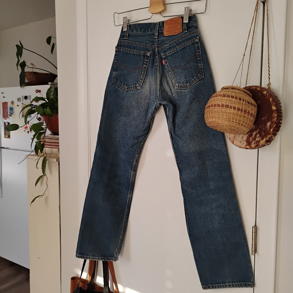 Vintage Levi's 701 Student Fit Jeans- 22" Waist, Distressed Indigo - Picture 2 of 5